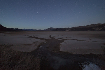 Fototapeta na wymiar Racetrack Playa in Death Valley National Park on a clear night with endless stars in the sky