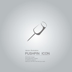 Pushpin icon design.Isolated on grey background.
