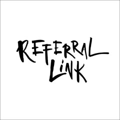 Refer a friend vector lettering. Referral marketing phrase isolated on white background. Handwritten brush pen calligraphy poster for loyalty program. Attract customers flyer. Start referring, invite