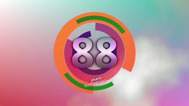 88 Years Anniversary Digital Tech Circle Colorful Background