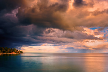 Dramatic Clouds Over Horizon