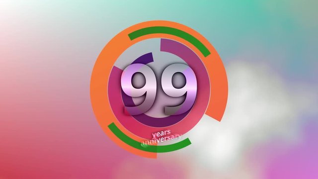 99 Years Anniversary Digital Tech Circle Colorful Background