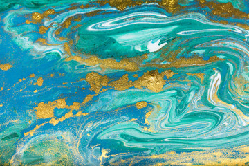 Fototapeta na wymiar Beautiful unique turquoise acrylic marble background