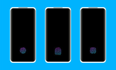 Smartphone with fingerprint scanner under the screen.