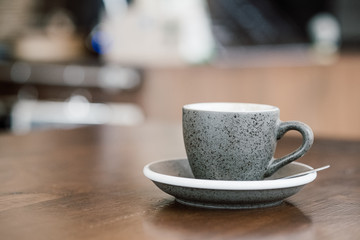 Hot coffee in the cafe