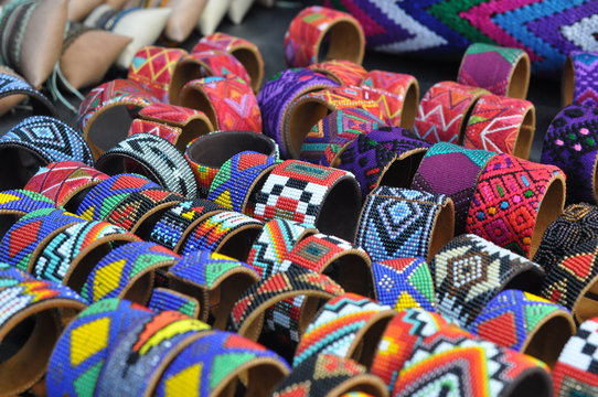 Colorful handmade Latin American beaded bracelets 