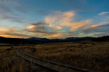 sunset on road