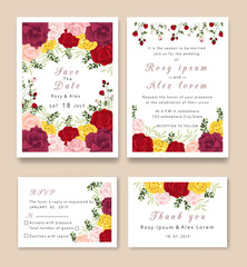 Wedding Invitations save the date card design with elegant garden anemone.