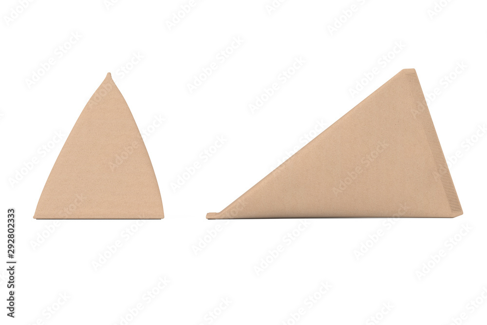 Poster cardboard triangle box cream, juice or milk pack mock up. 3d rendering