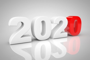 New Year 2020 3d Sign. 3d Rendering