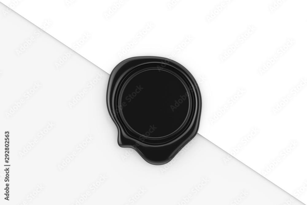 Poster Black Wax Seal with Blank Space for Your Design. 3d Rendering