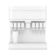 Soda Soft Drink Dispenser Mockup with Free Space For Your Design in Clay Style. 3d Rendering