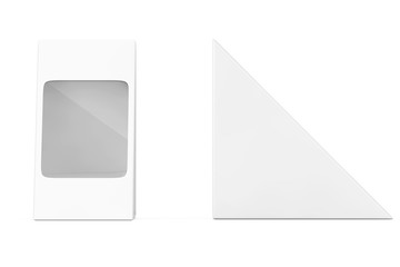 White Cardboard Triangle Pack Pox For Food, Gift Or Other Products with Blank Space for Your Design. 3d Rendering