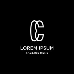 Initial Letter E C  Logo Vector Design Template .