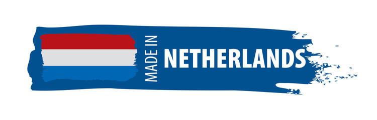Netherlands flag, vector illustration on a white background