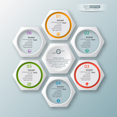 Abstract 3D Paper Infographics. Business template .Vector illustration