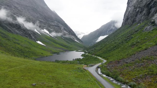 Aerial view of a valley landscape, Norangsdalen in Norway
