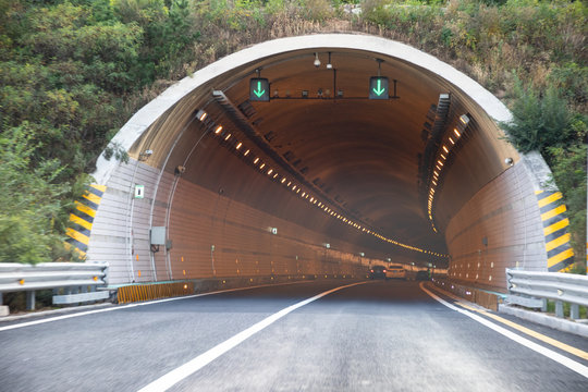 Entrance to a country road tunnel