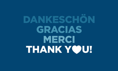 Thank you written in four different languages