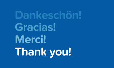 Thank you written in four different languages