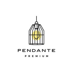 industrial pendant light interior logo vector icon illustration