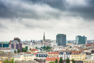 Obraz premium Vienna skyline as seen from Leopoldstadt in Austria.