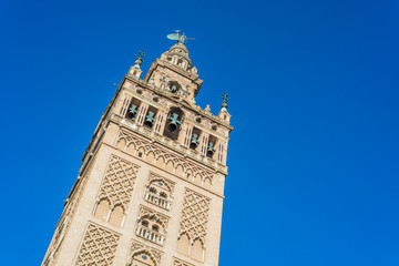 Fototapeta premium Giralda in the city of Seville in Andalusia, Spain.