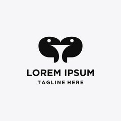 Bird Heart  Logo Vector Design Template .