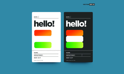 Hello ID Tag Card with Name Department Details and India Flag Illustration for Meetings and Seminars