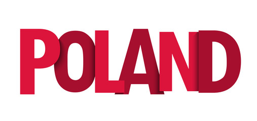 POLAND colorful vector typography banner with flag colors