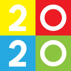 2020, happy new year. Vector creative number