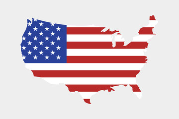 Abstract usa. United states. Simple vector illustration. American flag icon isolated.