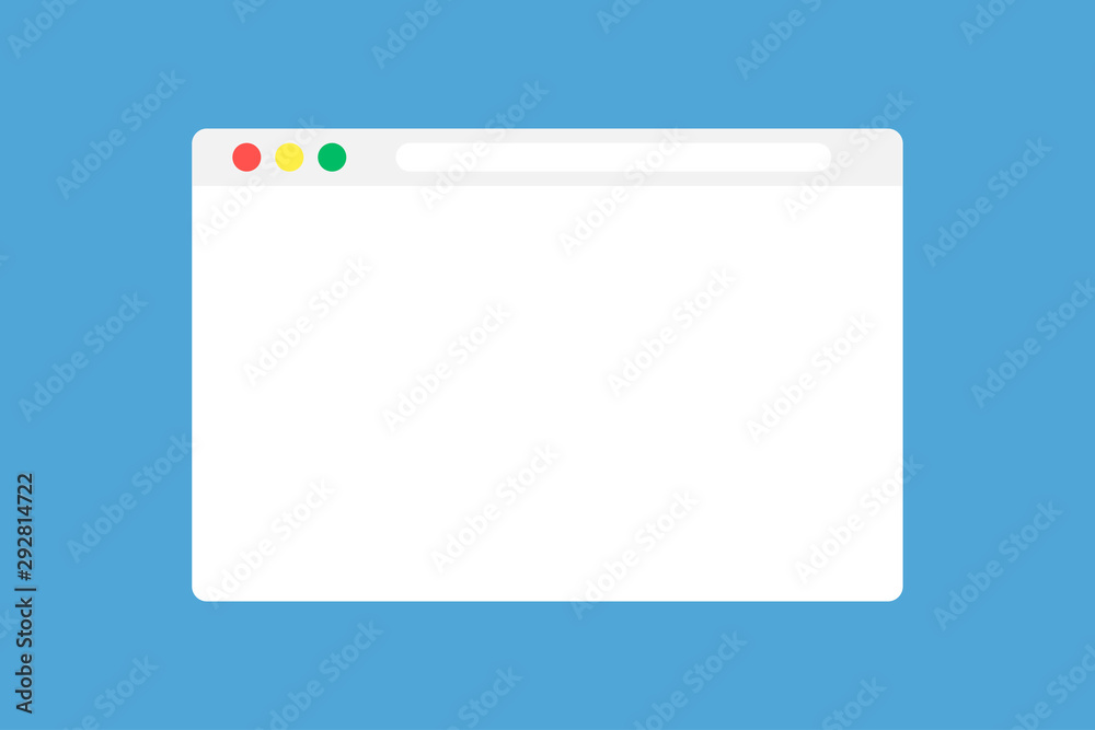 Poster browser window mock up in trendy flat style. technology concept vector design. blank screen web brow