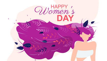 Obraz na płótnie Canvas Natural Beauty, Happy Womens Day Greeting Card.