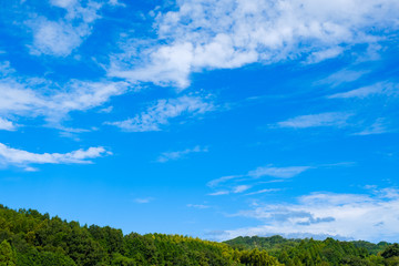 Fototapeta na wymiar 【写真素材】 青空　空　雲　秋の空　背景　背景素材　9月　コピースペース