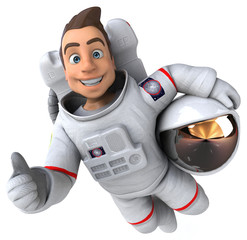 Fun astronaut - 3D Illustration © Julien Tromeur