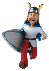 Fototapeta premium Fun 3D gaulois surfer