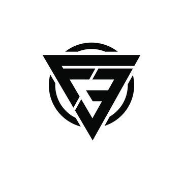 F3, 3F Triangle Logo Circle Monogram Design Vector Super Hero Concept