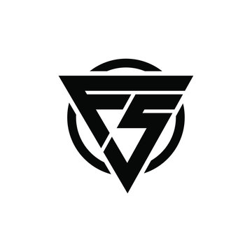 F5, 5F Triangle Logo Circle Monogram Design Vector Super Hero Concept