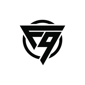 F9, 9F Triangle Logo Circle Monogram Design Vector Super Hero Concept