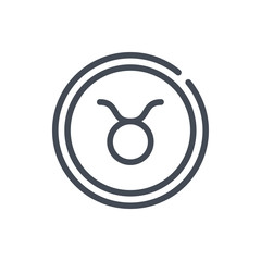 Taurus zodiac line icon. Astrology vector outline sign.