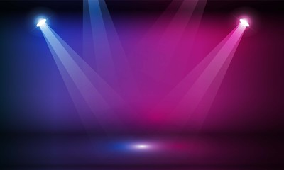 Stage podium with lighting, Stage Podium Scene with for Award Ceremony on Light pink Background vector design.