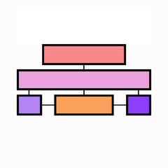 set of colorful boxes empty