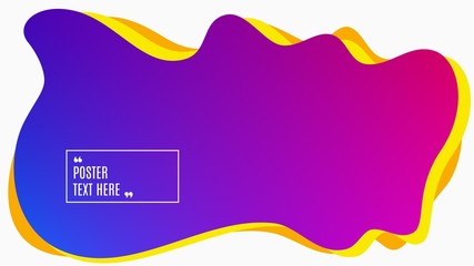 Blurred background. Geometric liquid shape. Abstract blue and pink gradient design. Dynamic shape background. Landing page blurred cover. Composition template banner. Vector