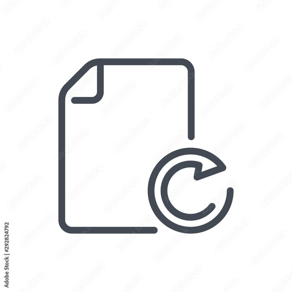 Poster Update document line icon. Backup file vector outline sign.