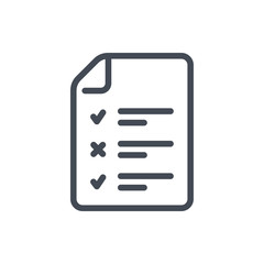 Questionnaire document line icon. File with survey vector outline sign.