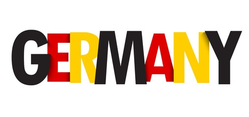 GERMANY typography banner in colors of German flag