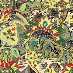 Seamless floral pattern paisley