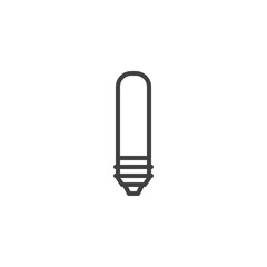 Fluorescent light bulb line icon. linear style sign for mobile concept and web design. Lamp outline vector icon. Symbol, logo illustration. Vector graphics