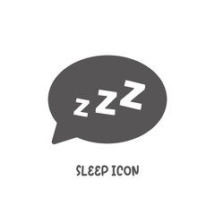 Sleep zzz icon simple flat style vector illustration.